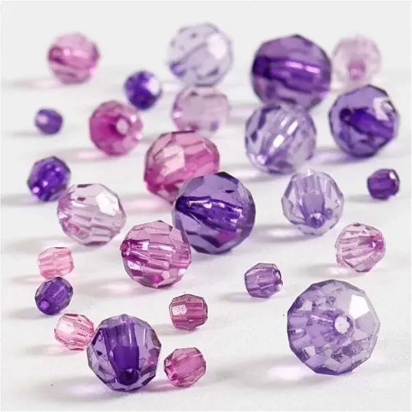 Facetterade Plastpärlor, 4-12 mm Utförsäljning